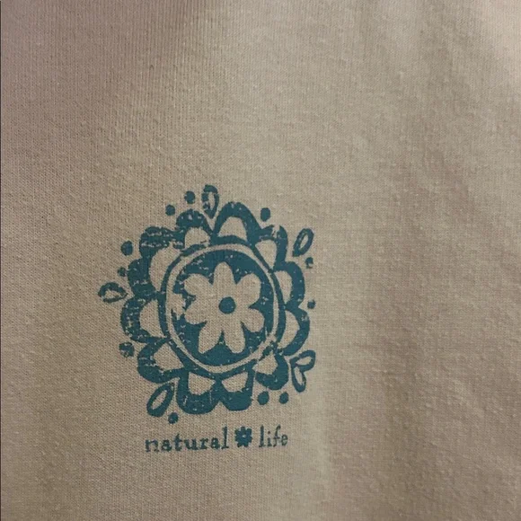 NATURAL LIFE Tan mushroom rainbow  Hoodie with Blue Accents - Picture 4 of 8